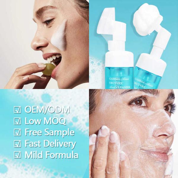 Sabón vegetariano natural sin acné Blanqueador para el cuidado de la piel Espuma para lavado facial Limpieza facial de espuma para el acné