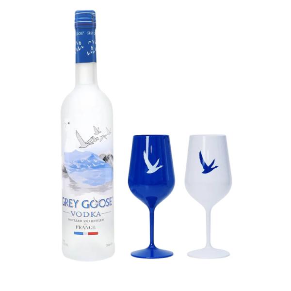 Party Vodka Reusable Plastic Wine Glasses White Blue Grey Goose Acrylic Glasses Tumbler