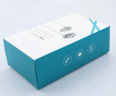 A caixa de empacotamento impressa feita sob encomenda C1S do fone de ouvido 250gsm revestiu