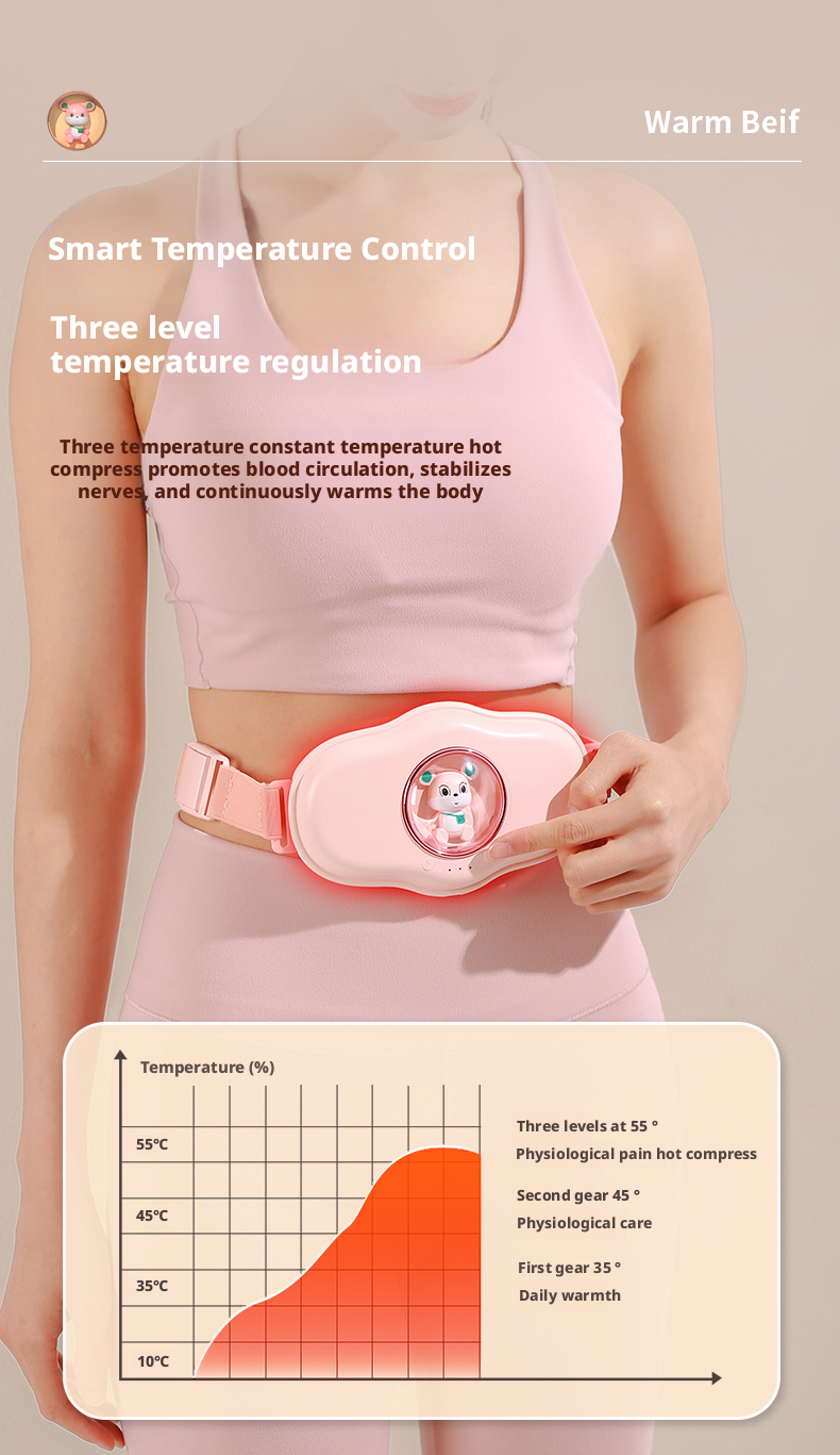 Electronic Control Abdominal Heating Belt for Hot Compress and Vibration Massage