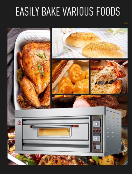 2 Tray 220v 0.1kw Gas Industrial Baking Oven With Digital Display