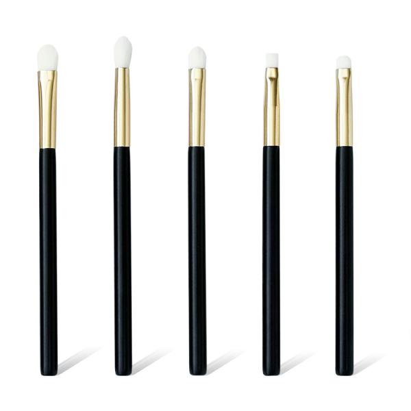 5PCS Eyeshadow Makeup Brush Set Black Wooden Handle Eyeliner Cosmetic Multifunction
