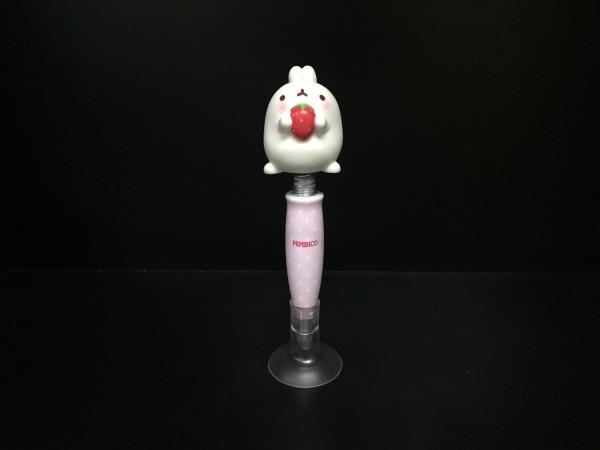Ball pen with white rabbit figure rubber sucker Plastic Daily Product used for decoration promotion made of PVC and ABS