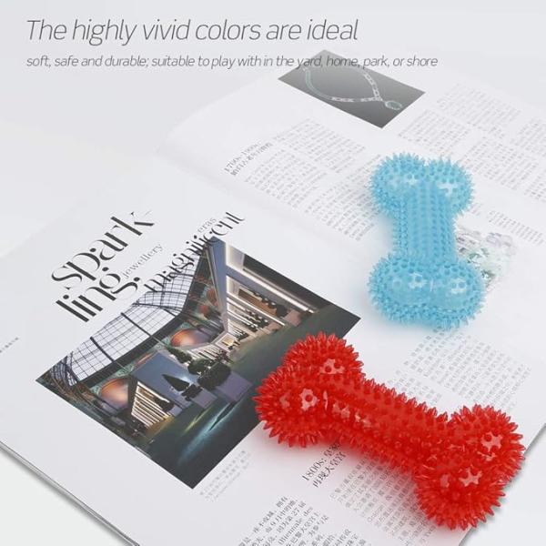 Dog Soft Chew Toys Durable TPR Bone Shape for Interactive Training and Teeth Cleaning