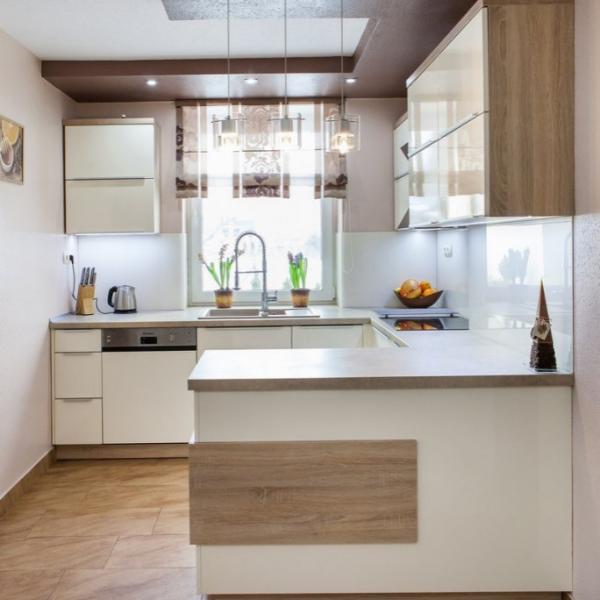 Free Samples Modern Design Small Melamine Wood Grain And White Kitchen Cabinet Set Complete