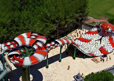 Giant Aqua Play Snake Style Amusement Park Slides High Temperature Resistance