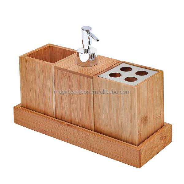 100% натуральный бамбук устойчивая зубная щетка держатель чашки мыло распределитель ванна набор