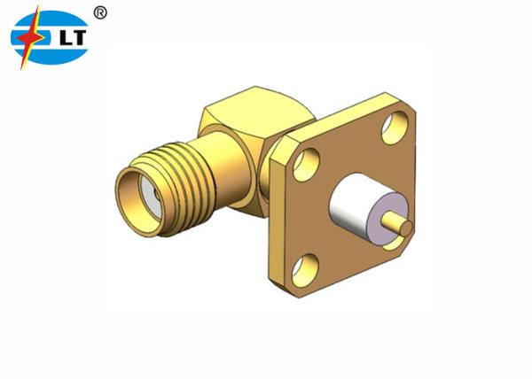 50Ohm Gold Plated SMA 4 Holes Flange SMA Receptacle Connector