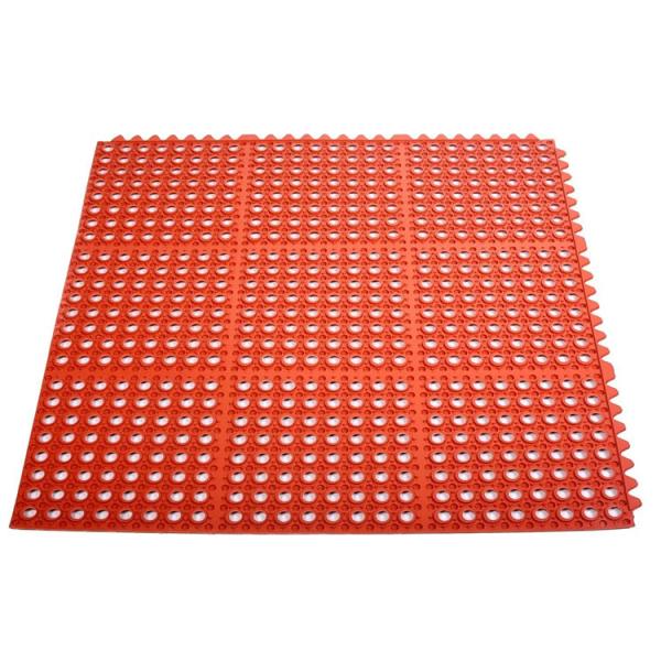 E-Purchasing Rubber Mats Dura-Chef Commercial Interlock Anti-Fatigue Rubber Matting, 36 X 36 X 1/2, Black