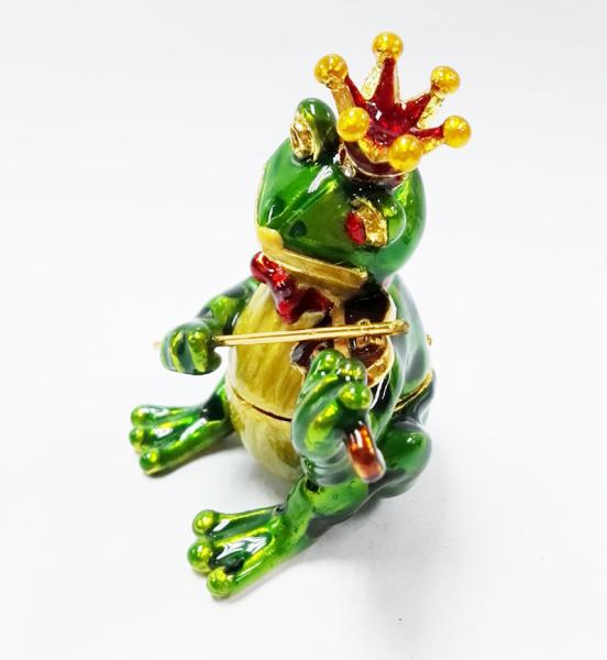 Mini Metal Frog Trinket Box Hinged Hand-Painted Animal Crystal Rhinestone  Frog Jewelry Trinket Box Wedding Lady's Gift