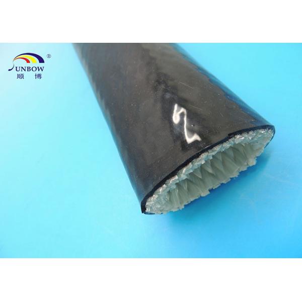 Silicone Coated Fibreglass Fire Sleeving Black 20mm For Steel Plants Smelters