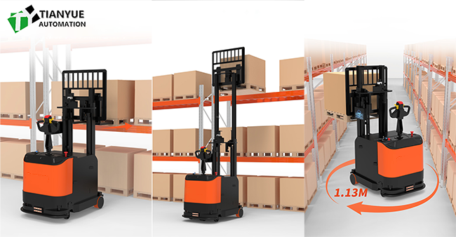 Intelligent Unmanned Forklift Heavy Duty Forklift Truck with 1200KG Load Weight Safety Touch Edge and 48V/100Ah Battery