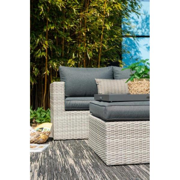 AJUNION Outdoor L Shape Rattan Corner Sofa Set Patio Furniture W155 x D85.5 x H65cm