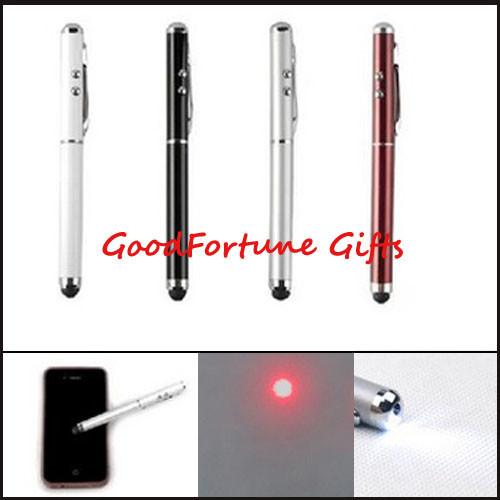 High Accuracy Promotional Stylus Pen Smooth Writing With Laser And Torch