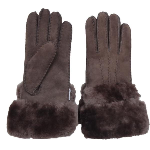 High Quality Lambskin Fur Gloves Shearling Sheepskin Fashion Gloves With Fur Trim Cuff