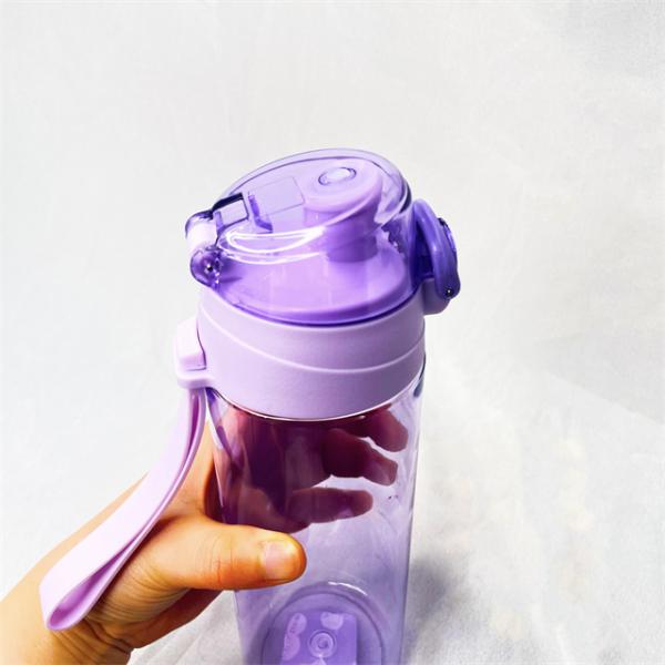Outdoor Drinking Accessories HANDGRIP Tritan Plastic Water Bottle with Motivational Time