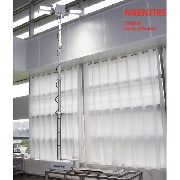 3.8m vehicle roof mount pneumatic telescopic mast light tower for fire tenders/ remote control/ robot mast light