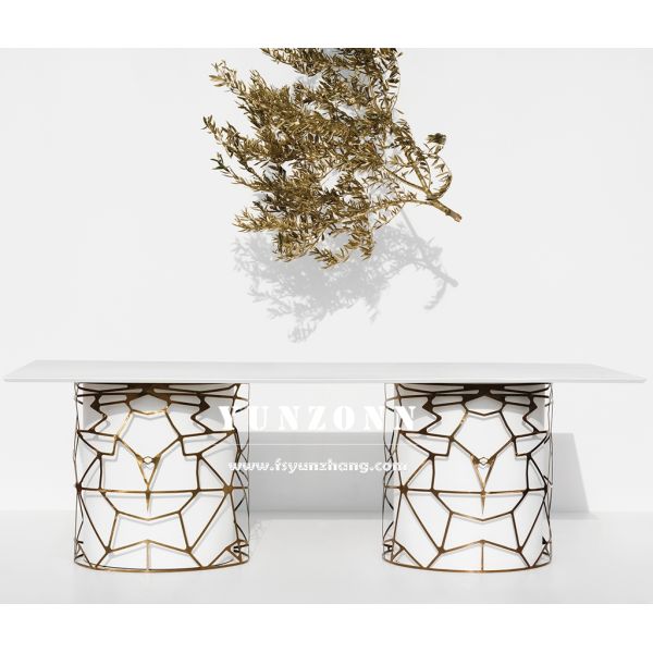Wholesale Luxury Living Room Furniture Interior Night Club Exterior Turkey Design Black Stainless Steel Table for Wedding