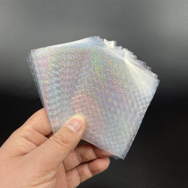 66mmx98mm Transparent Holographic Card Sleeves , Waterproof Card Holder Protector
