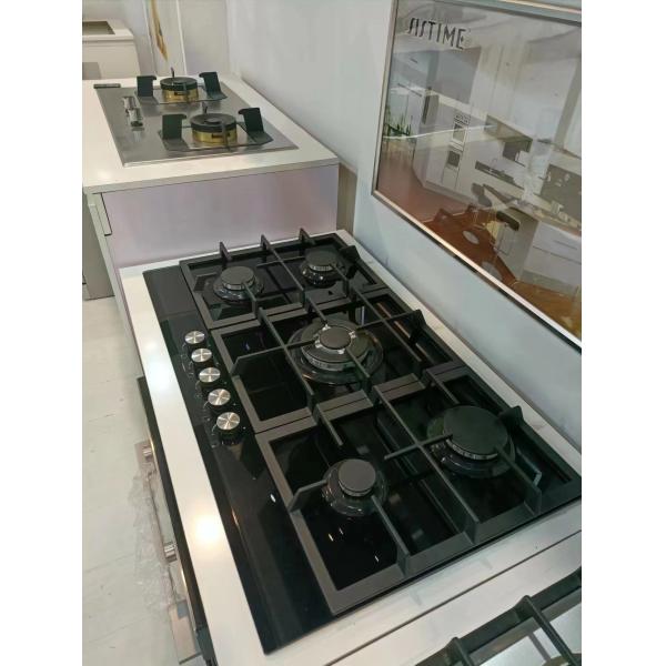 5 Burner Gas Cooktop with Automatic Ignition and Built in Tempered Glass Gas Stove