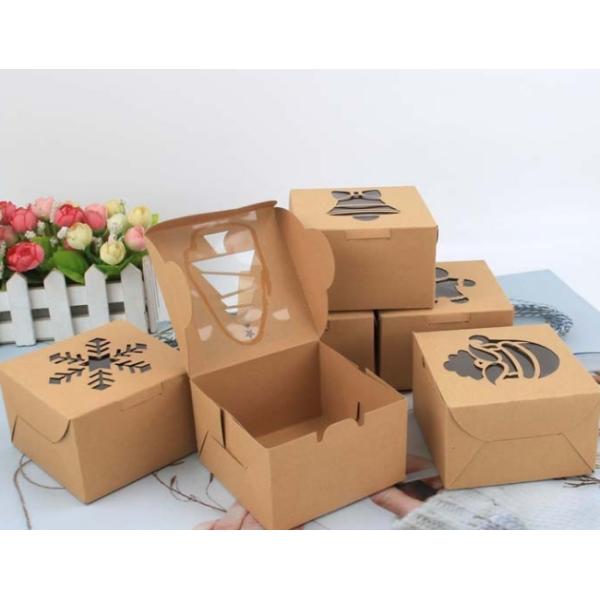 Коробки подушки рождества упаковки еды бумаги Kraft с окном 20g