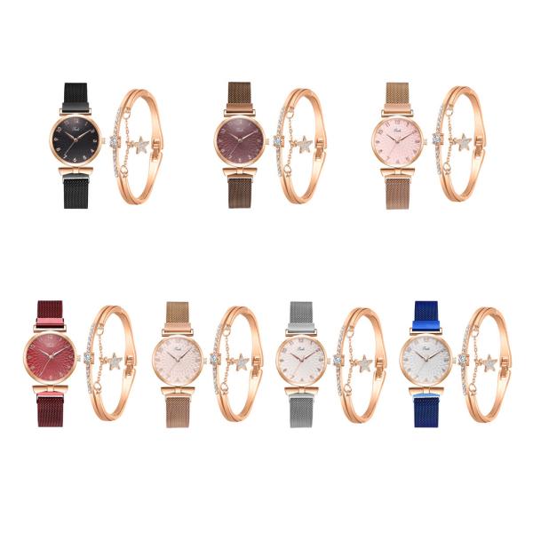 Señoras Mesh Band Watches Bracelet de la caja de regalo del reloj de las mujeres de Rosegold 32m m