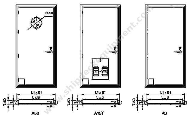 Single-Leaf A-60 Fire-Rated Marine Door | Hinged Steel Door for A-Class Bulkheads