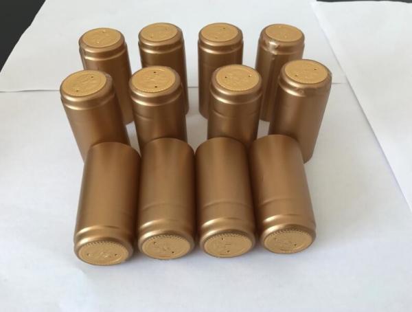 Wholesale hot sale PVC Shrink Sleeve Capsule for Olive Oil Bottle Cap gold color capsule for wine bottle