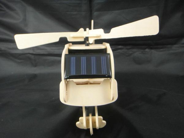 DIY Solar Power Educational Toys Helicopter Wooden Airplane Toy For Kids