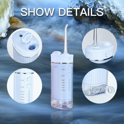 Customized IPX7 Mini Water Flosser With 225ml Pumping Tank With 1100mAh Battery