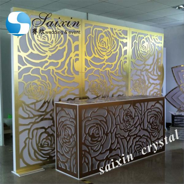 Горячая продажа новый дизайн 3 шт. набор белого акрилового фона для украшения свадебной сцены