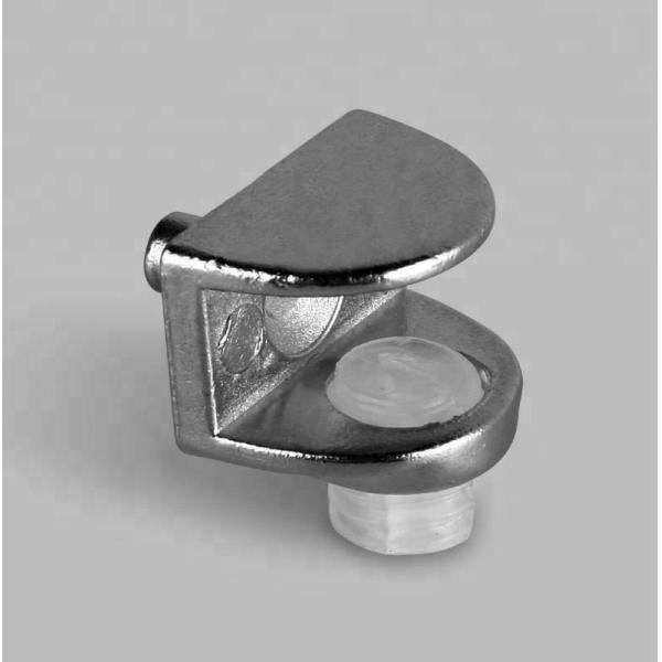 Square Zinc Alloy Nickel Plated Glass Shelf Support Clip for Book Shelving Cabinet