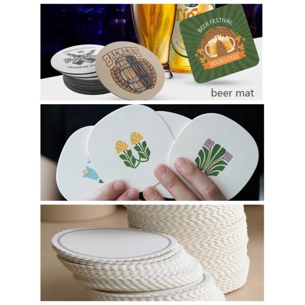 1.6mm 1.7mm 100% de fibra blanqueado absorvente de cerveza tablero de esterilla para tablero de montaña A4 hoja