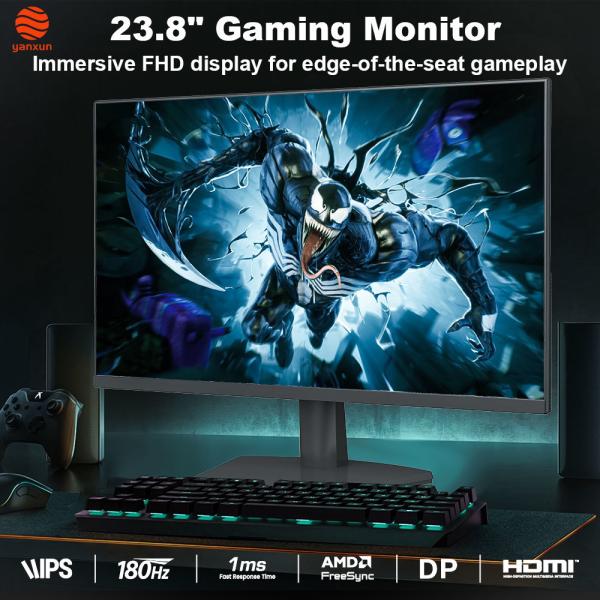 24 Inch 180Hz Gaming Monitor RGB Lighting 99% SRGB Black Color PC Monitor