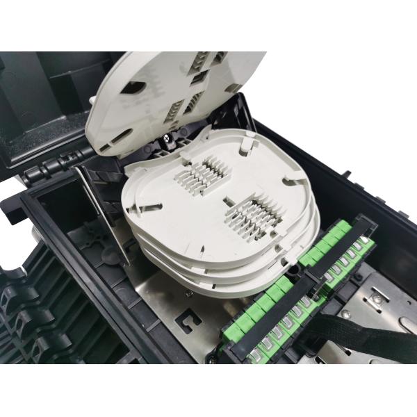 IP68 16Ports Fiber Cable Joint Box , Black PP Fiber Optic Enclosures Outdoor