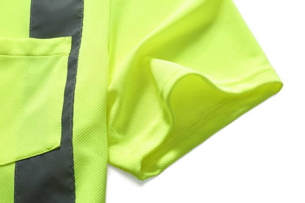 Reflective Safety Hi Vis Polo Shirt OEM breathable quick dry polyester work wear reflective tape printed