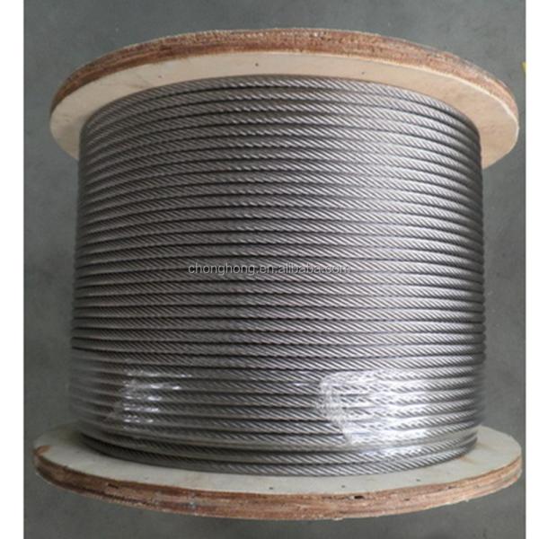 Acero de alto carbono 7x7 Construcción Acero galvanizado cuerda de alambre 3mm 4mm 5mm 6mm para diversas aplicaciones