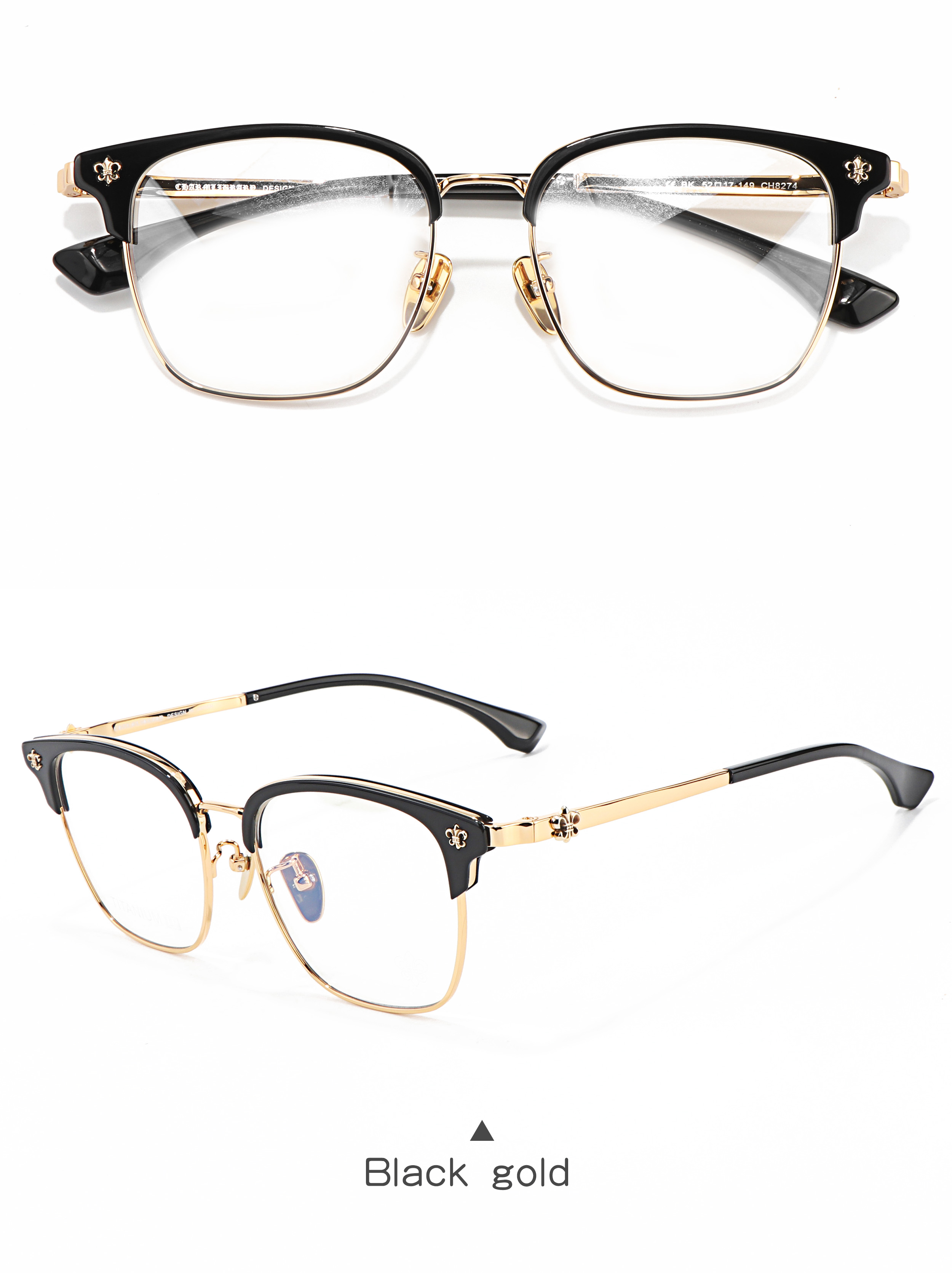 2025 New Years Titanium Acetate Lightweight Fashionable Solid Semi-Rimless Eyesight Reader Glasses Frames for Unisex All Face