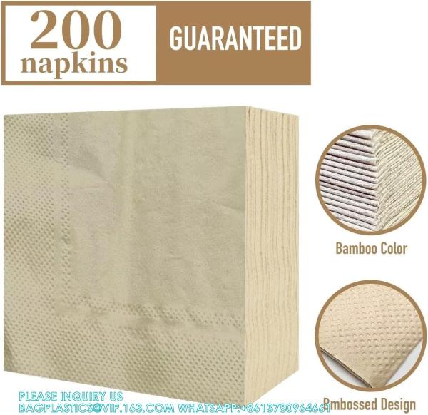 Napkins 2 Layer Unbleached Brown Napkins Soft Disposable Napkins For Kitchen, Party, Wedding, Dinner