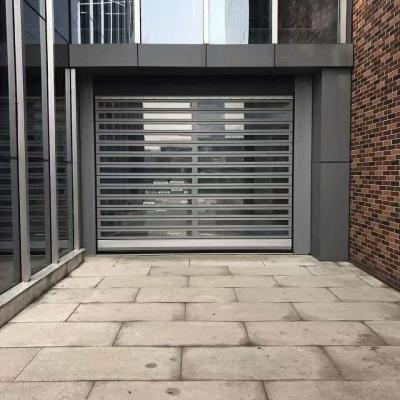 Eficiência espiral de alta velocidade transparente de alumínio da segurança da porta
