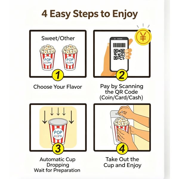 Fully Automatic Commercial Popcorn Vending Machine For Sale