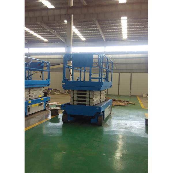 Full Rise 220v Electric Scissor Lift Slope Protection Emergency Stop Function