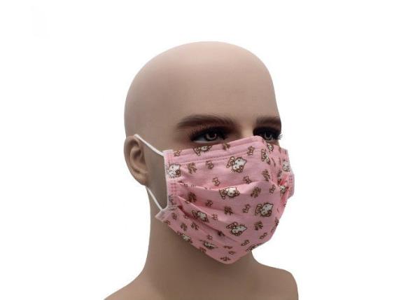 Cute Pattern Disposable Medical Mask Size 17.5 * 9.5cm 25g For Housework