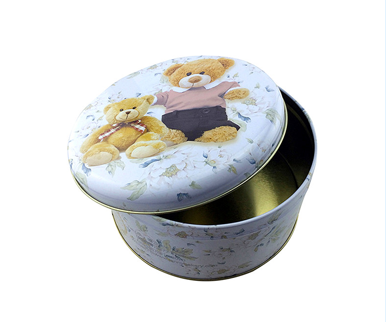Round Christmas Cookie Tin Box Cookie Tin Box Round Metal Tin Can