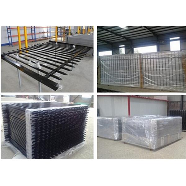 Decorative Courtyard Automatic Driveway Gates , Electric Metal Gates Heat Treated