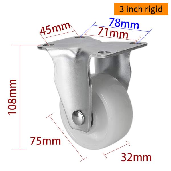EDL Industrial Casters 3inch 150kg Plate TPA by Rigid, Swivel and Brake type