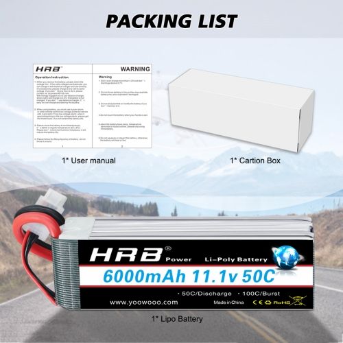 HRB 6000mah 3S 11.1V 50C Lipo Battery For RC Car