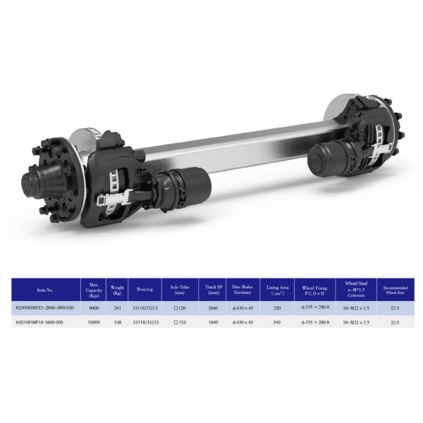 Air Ride Amercian Series Trailer Axle Disc Series Tube Thickness 10-18mm