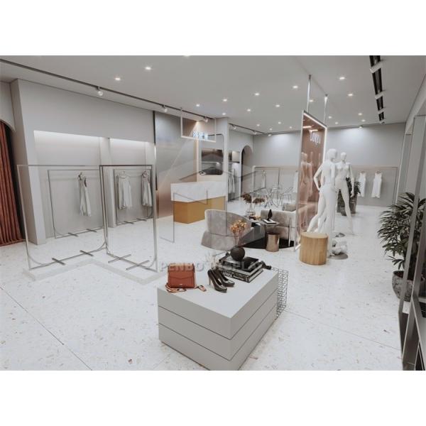 20MM Thick MDF Clothing Shop Display Furniture Stands Garment Shop Decoration ODM