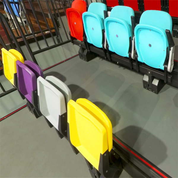Retractable Grandstand Seating with Foldable Backrests - Durable HDPE Material and Customizable Options for Indoor Sports Arenas